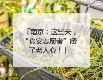 南京：这些天，“食安志愿者”暖了老人心！