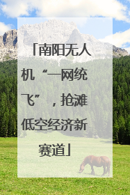 南阳无人机“一网统飞”，抢滩低空经济新赛道