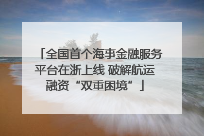 全国首个海事金融服务平台在浙上线 破解航运融资“双重困境”