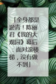 全身都是淤青！陈丽君《我的大观园》幕后：面对滚楼梯，没有做不到
