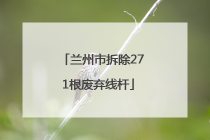 兰州市拆除271根废弃线杆