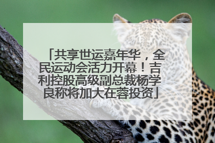 共享世运嘉年华，全民运动会活力开幕！吉利控股高级副总裁杨学良称将加大在蓉投资