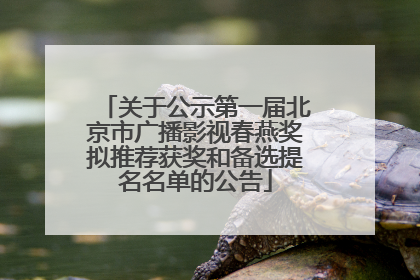 关于公示第一届北京市广播影视春燕奖拟推荐获奖和备选提名名单的公告