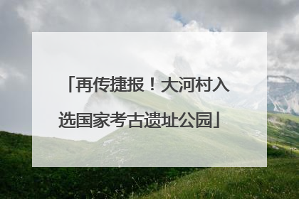 再传捷报！大河村入选国家考古遗址公园