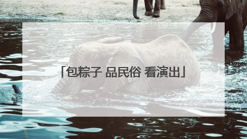 包粽子 品民俗 看演出