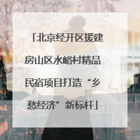 北京经开区援建房山区水峪村精品民宿项目打造“乡愁经济”新标杆
