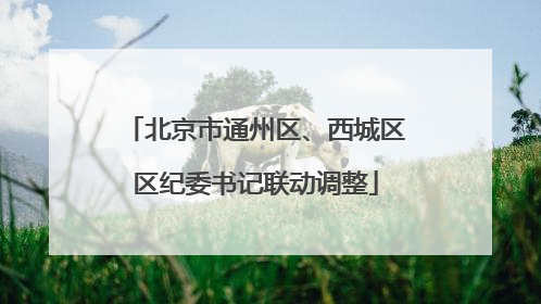 北京市通州区、西城区区纪委书记联动调整