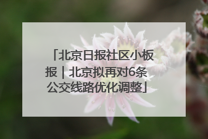 北京日报社区小板报｜北京拟再对6条公交线路优化调整
