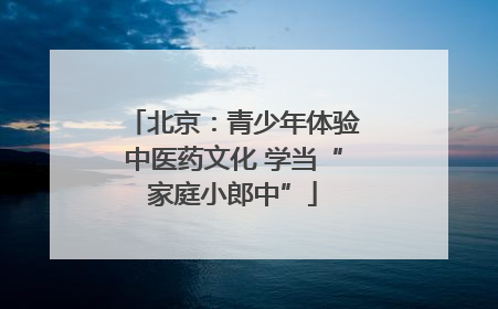 北京：青少年体验中医药文化 学当“家庭小郎中”