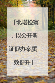 北塔检察：以公开听证促办案质效提升