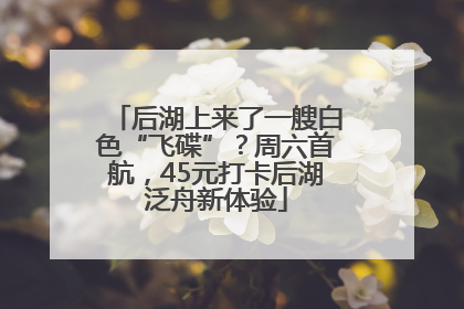 后湖上来了一艘白色“飞碟”？周六首航，45元打卡后湖泛舟新体验