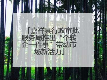 嘉祥县行政审批服务局推出“个转企一件事”带动市场新活力