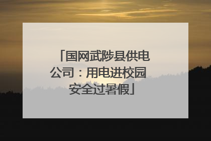 国网武陟县供电公司：用电进校园  安全过暑假