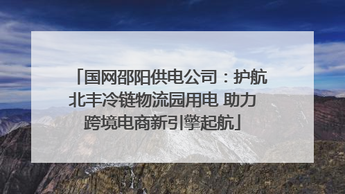 国网邵阳供电公司：护航北丰冷链物流园用电 助力跨境电商新引擎起航