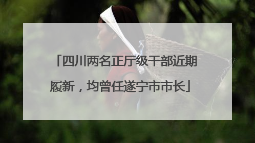 四川两名正厅级干部近期履新，均曾任遂宁市市长