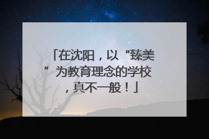 在沈阳，以“臻美”为教育理念的学校，真不一般！
