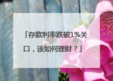 存款利率跌破1%关口，该如何理财？