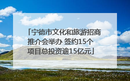 宁德市文化和旅游招商推介会举办 签约15个项目总投资逾15亿元