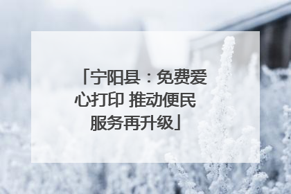 宁阳县：免费爱心打印 推动便民服务再升级