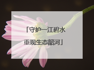 守护一江碧水 重现生态韶河