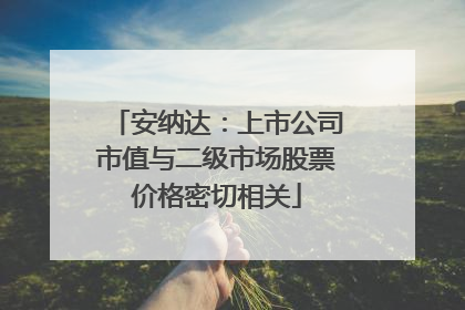 安纳达：上市公司市值与二级市场股票价格密切相关
