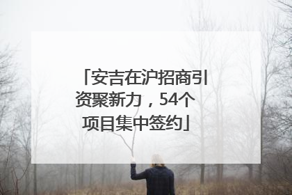 安吉在沪招商引资聚新力，54个项目集中签约