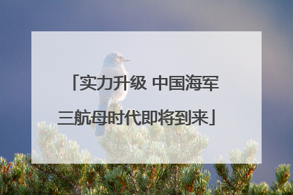 实力升级 中国海军三航母时代即将到来