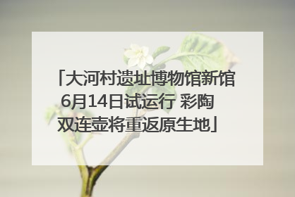 大河村遗址博物馆新馆6月14日试运行 彩陶双连壶将重返原生地