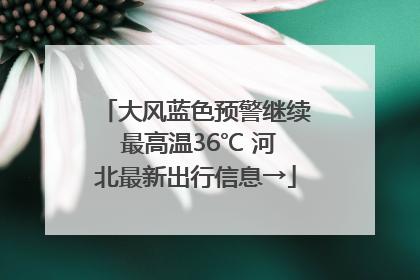 大风蓝色预警继续 最高温36℃ 河北最新出行信息→