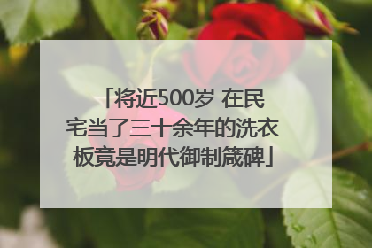 将近500岁 在民宅当了三十余年的洗衣板竟是明代御制箴碑