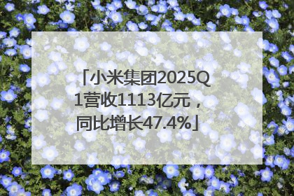 小米集团2025Q1营收1113亿元，同比增长47.4%