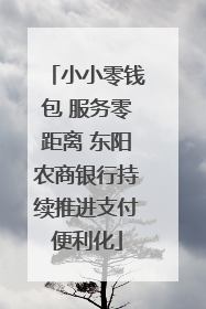 小小零钱包 服务零距离 东阳农商银行持续推进支付便利化