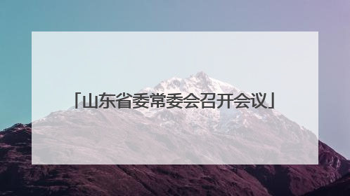 山东省委常委会召开会议