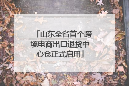 山东全省首个跨境电商出口退货中心仓正式启用