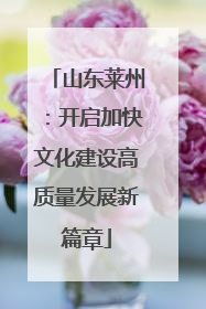 山东莱州：开启加快文化建设高质量发展新篇章