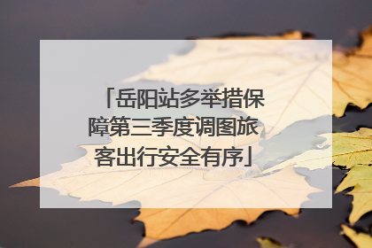 岳阳站多举措保障第三季度调图旅客出行安全有序