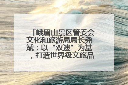峨眉山景区管委会文化和旅游局局长尧斌：以“双遗”为基，打造世界级文旅品牌与国际典范