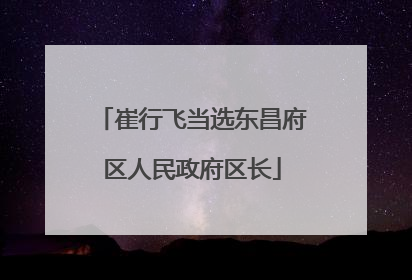 崔行飞当选东昌府区人民政府区长