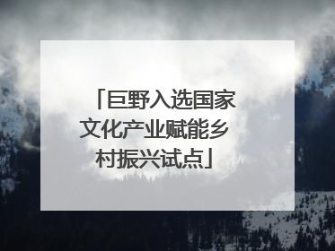巨野入选国家文化产业赋能乡村振兴试点