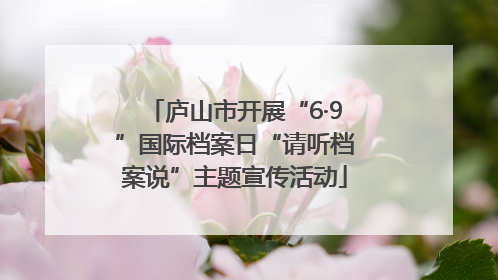 庐山市开展“6·9”国际档案日“请听档案说”主题宣传活动