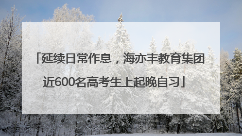 延续日常作息，海亦丰教育集团近600名高考生上起晚自习