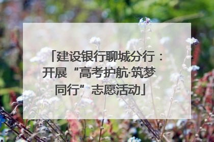 建设银行聊城分行：开展“高考护航·筑梦同行”志愿活动