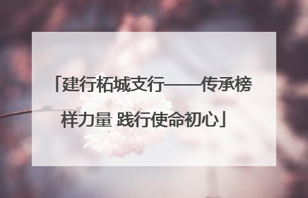 建行柘城支行——传承榜样力量 践行使命初心