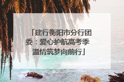建行衡阳市分行团委：爱心护航高考季 温情筑梦向前行