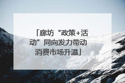 廊坊“政策+活动”同向发力带动消费市场升温