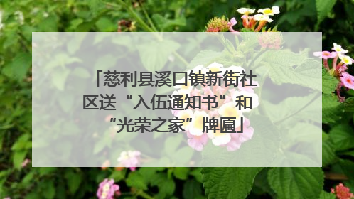 慈利县溪口镇新街社区送“入伍通知书”和“光荣之家”牌匾