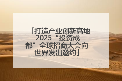打造产业创新高地 2025“投资成都”全球招商大会向世界发出邀约