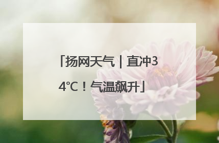 扬网天气｜直冲34℃！气温飙升