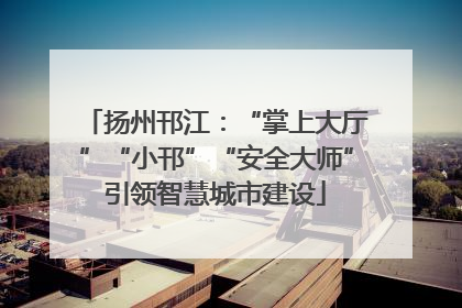 扬州邗江：“掌上大厅”“小邗”“安全大师”引领智慧城市建设