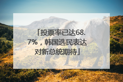 投票率已达68.7%，韩国选民表达对新总统期待